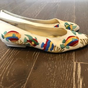 Vintage Embroidered Fish Shoe